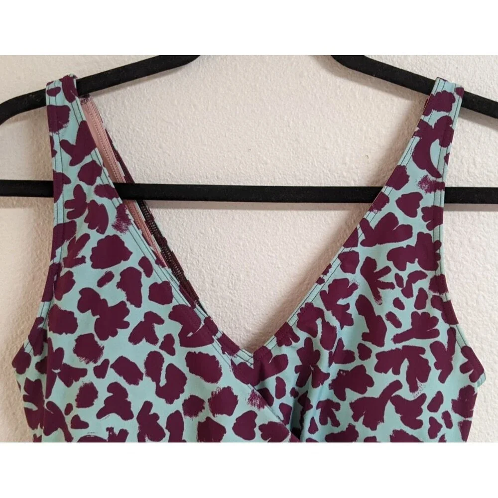 $195 Tanya Taylor Women's Blue Purple Kelly One-Piece Swimsuit Size Medium